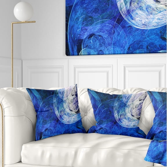 Designart Blue Swirling Clouds - Abstract Throw Pillow - 16x16