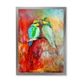 thumbnail image 1 of Designart 'Blue Tailed Bee Eaters Sitting On A Branch' Nautical & Coastal Framed Art Print, 1 of 4