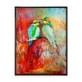 thumbnail image 1 of Designart 'Blue Tailed Bee Eaters Sitting On A Branch' Nautical & Coastal Framed Canvas Wall Art Print, 1 of 5