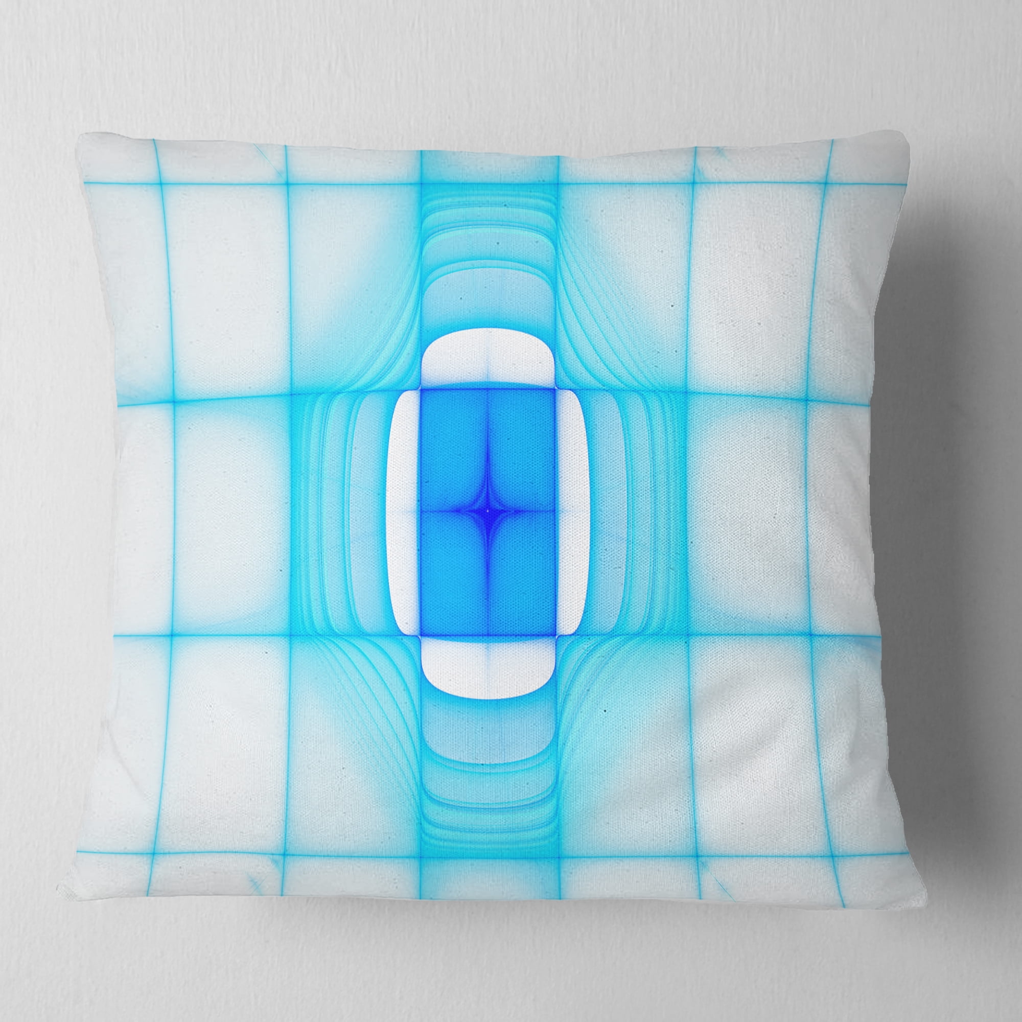 Designart Blue Thermal Infrared Visor - Abstract Throw Pillow - 18x18