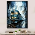 thumbnail image 1 of Designart "Blue Train Geometric Momentum IV" Modern Floater Framed Canvas Print, 1 of 7
