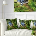 thumbnail image 1 of Designart Blue Vintage Car Oil Painting - Car Throw Pillow - 18x18, 1 of 5