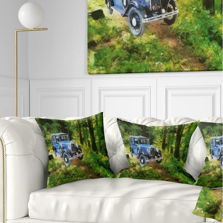 Vintage car throw pillows on sale
