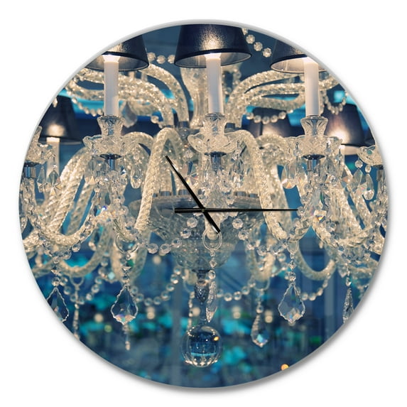 Designart 'Blue Vintage Crystal Chandelier ' Shabby Chic wall clock