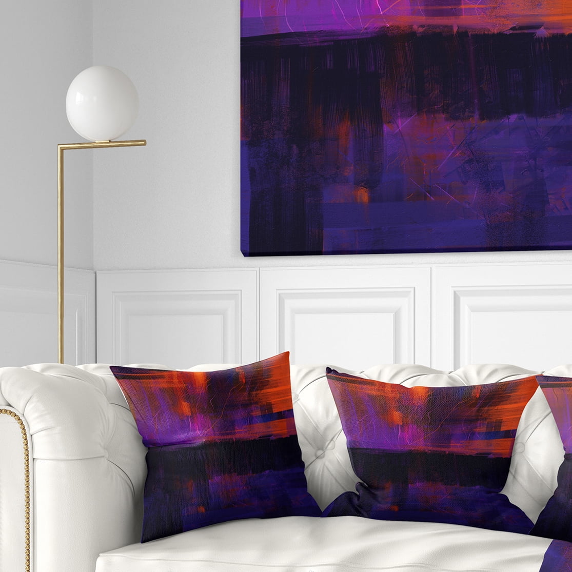 Designart Blue Vs Red Textures - Abstract Throw Pillow - 18x18