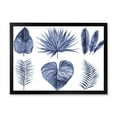 thumbnail image 1 of Designart 'Blue Watercolour Tropical Leaves IV' Traditional Framed Art Print, 1 of 4