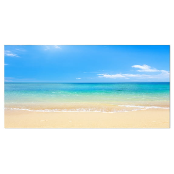 Designart 'Blue Waters Below Blue Sky ' Seashore Photo Canvas Print