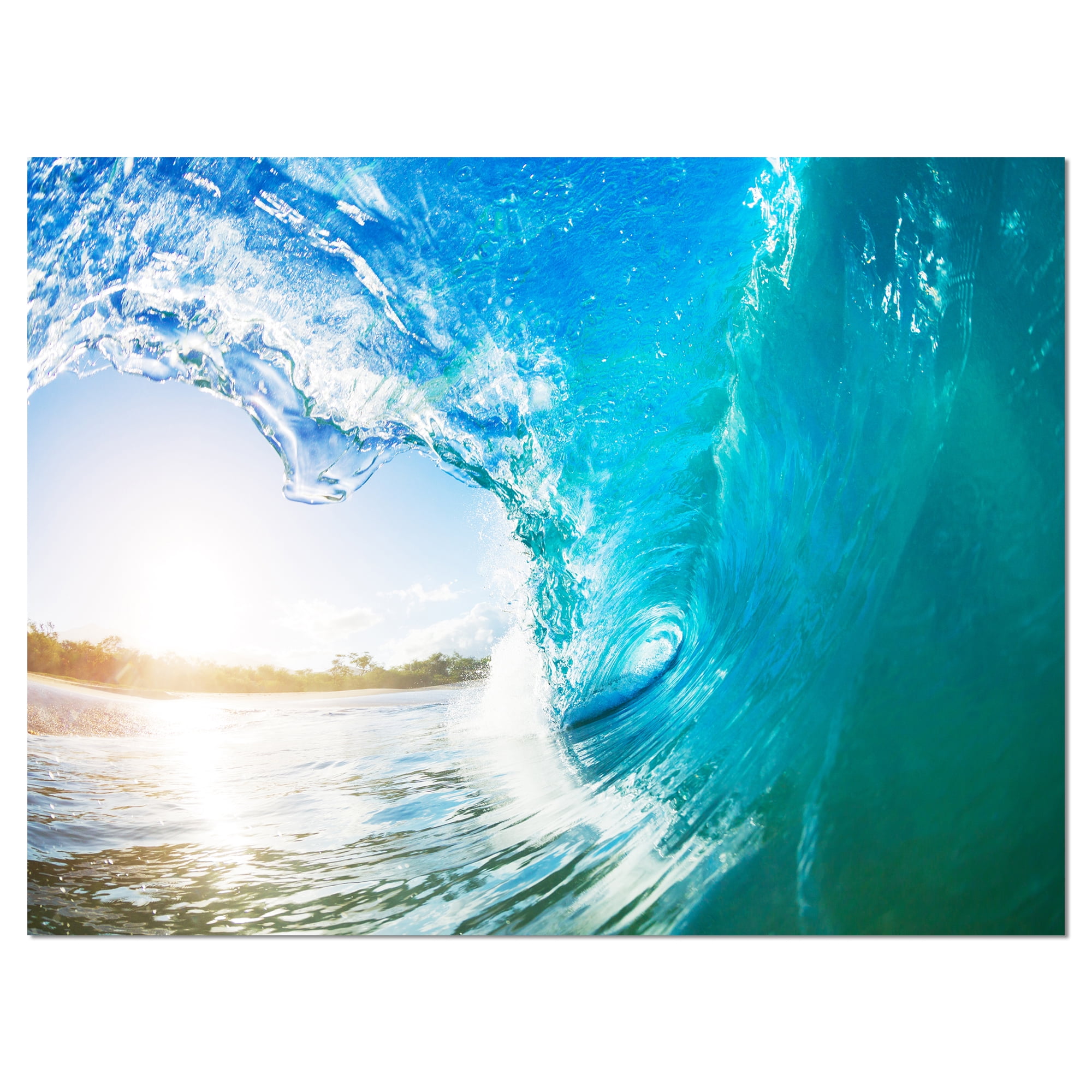 Designart 'Blue Waves Arch ' Seascape Photography Canvas Art Print