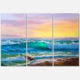 thumbnail image 1 of Designart ' Blue Waves Breaking At The Beach Landscape IV ' Nautical & Coastal Canvas Wall Art Print, 1 of 3