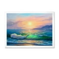 thumbnail image 1 of Designart 'Blue Waves Breaking At The Beach Landscape V' Nautical & Coastal Framed Art Print, 1 of 4