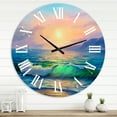 thumbnail image 1 of Designart 'Blue Waves Breaking At The Beach V' Nautical & Coastal Wall Clock, 1 of 5