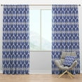 thumbnail image 1 of Designart 'Blue Waves Retro Pattern' Mid-Century Modern Blackout Curtain Panel, 1 of 4