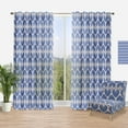 thumbnail image 1 of Designart 'Blue Waves Retro Pattern' Mid-Century Modern Curtain Panel, 1 of 4