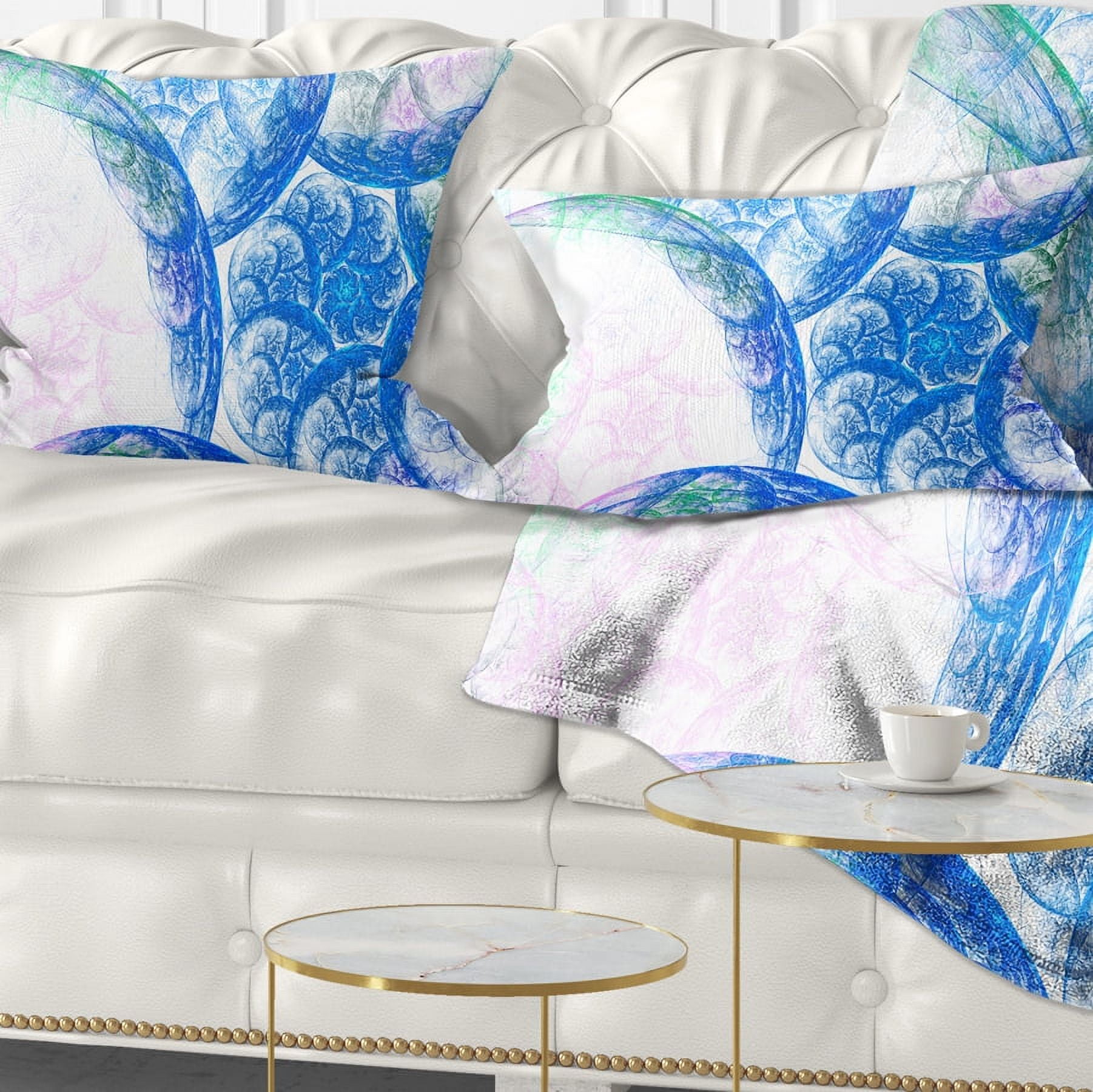 Designart Blue White Dramatic Clouds - Abstract Throw Pillow - 12x20