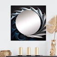thumbnail image 1 of Designart "Blue and White Liquid Stained Glass II" Modern Square Mirror For Wall Decor - Large Blue Square Mirror Printed Wall Decor - Modern Square Living Room Mirror, 1 of 5