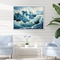 thumbnail image 1 of Designart "Blue White Ocean Oceanic Odyssey I" Nautical & Beach Floater Framed Wall Decor, 1 of 7