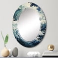 thumbnail image 1 of Designart "Blue White Ocean Oceanic Odyssey II" Nautical & Beach Round Wall Mirror - Coastal Oval Printed Decorative Oversized Mirror - Multiple Color Options, 1 of 4