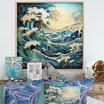thumbnail image 1 of Designart "Blue White Ocean Rhapsody" Nautical & Beach Floater Framed Canvas Print, 1 of 7