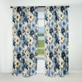 thumbnail image 1 of Designart "Blue White Ranunculus Charm II" Floral Blackout Curtain Single Panel, 1 of 4