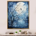 thumbnail image 1 of Designart "Blue White Tree Moonlit form II" Landscape Trees Floater Framed Canvas Art Print, 1 of 7