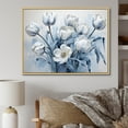 thumbnail image 1 of Designart "Blue-White Tulip Artistry" Tulips Floater Framed Wall Art Prints, 1 of 5