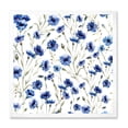 thumbnail image 1 of Designart 'Blue Wildflowers With Green Leaves On White' Traditional Framed Art Print, 1 of 4
