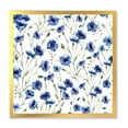 thumbnail image 1 of Designart 'Blue Wildflowers With Green Leaves On White' Traditional Framed Art Print, 1 of 4