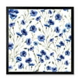 thumbnail image 1 of Designart 'Blue Wildflowers With Green Leaves On White' Traditional Framed Art Print, 1 of 4
