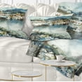 thumbnail image 1 of Designart Blue Winter Lake Watercolor - Landscape Painting Throw Pillow - 12x20, 1 of 1