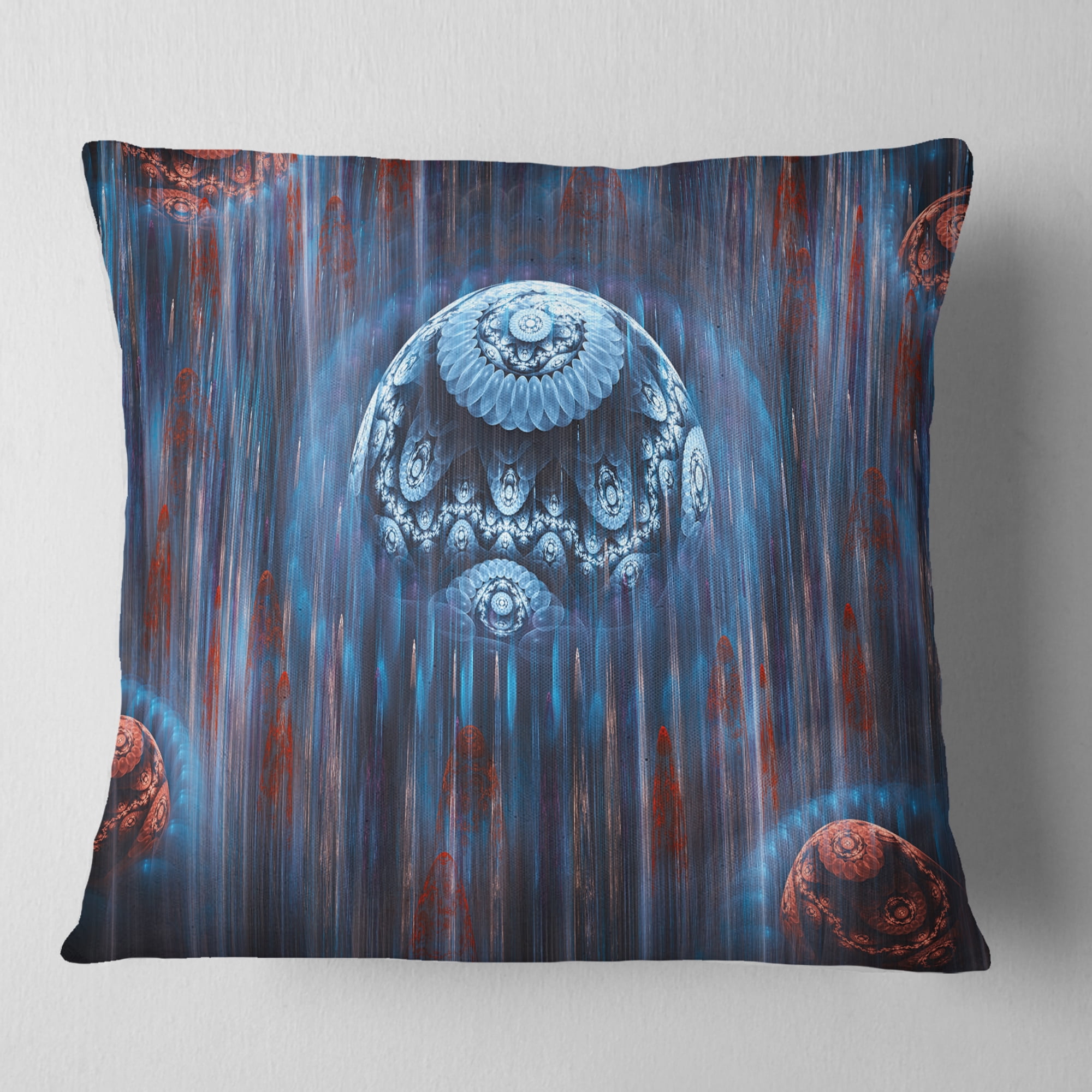 Designart Blue World of Infinite Universe - Abstract Throw Pillow - 16x16