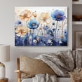 thumbnail image 1 of Designart "Blue Yellow Botanical Charm" Abstract Botanicals Metal Wall Decor, 1 of 5