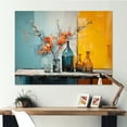 thumbnail image 1 of Designart "Blue Yellow Mid Century Bold Vase" Mid-century Canvas Print, 1 of 5
