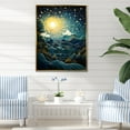 thumbnail image 1 of Designart "Blue Yellow Ocean Rhapsody II" Nautical & Beach Floater Framed Canvas Print, 1 of 7