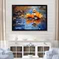thumbnail image 1 of Designart "Blue and Brown Duck in the Pond III" Animals Framed Wall Art Decor - Modern Farmhouse Yellow Duck Hallway Framed Wall Art Decor, 1 of 6