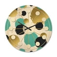 thumbnail image 1 of Designart 'Blue and Gold Circles ' Mid-Century Modern Wood Wall Clock, 1 of 5