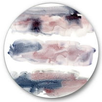 Designart 'Blue and Pink Clouds With Beige Spots I' Modern Circle Metal Wall Art 36x36 - Disc of 36