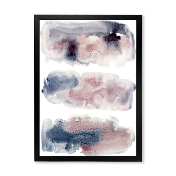 Designart 'Blue and Pink Clouds With Beige Spots I' Modern Framed Art Print