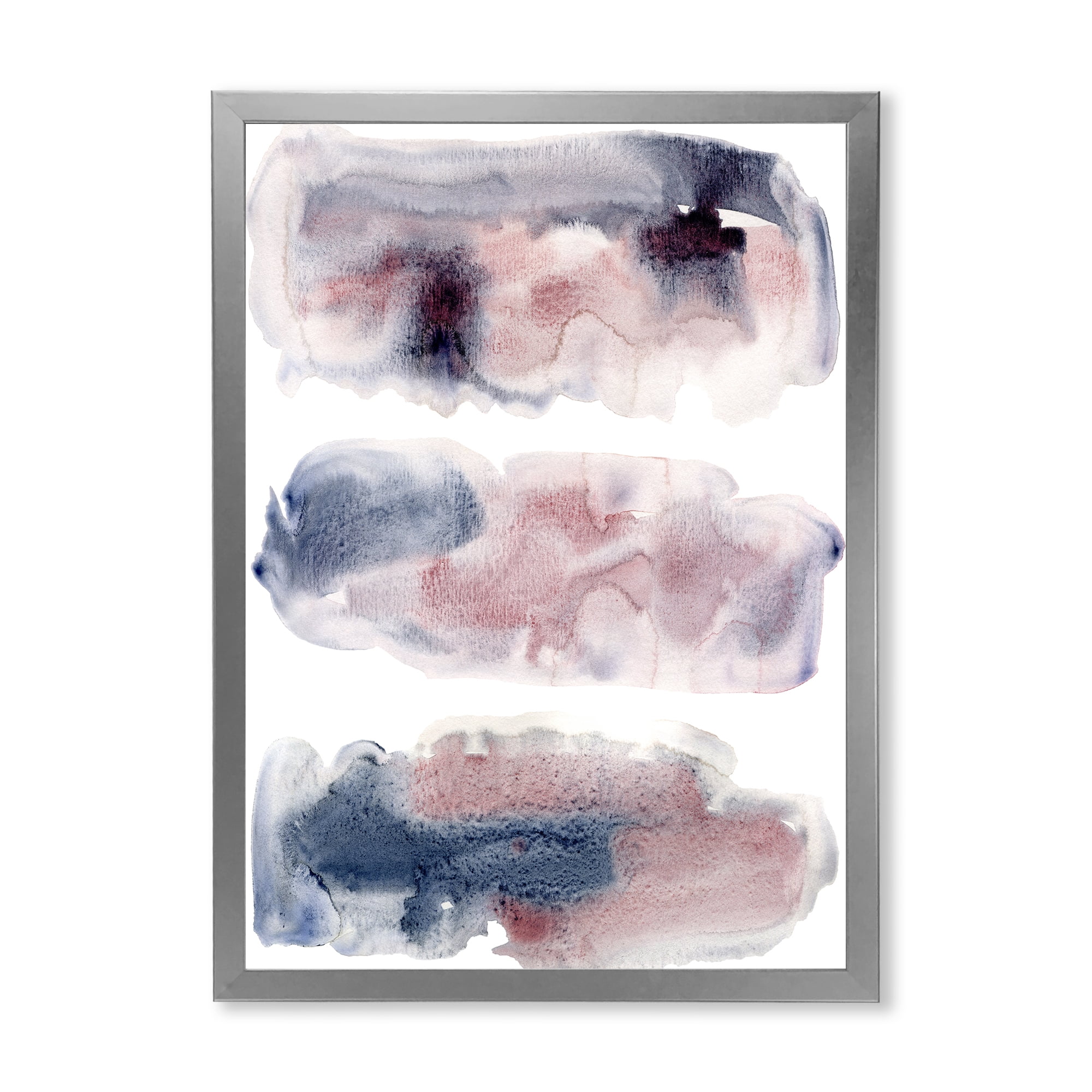 Designart 'Blue and Pink Clouds With Beige Spots I' Modern Framed Art Print
