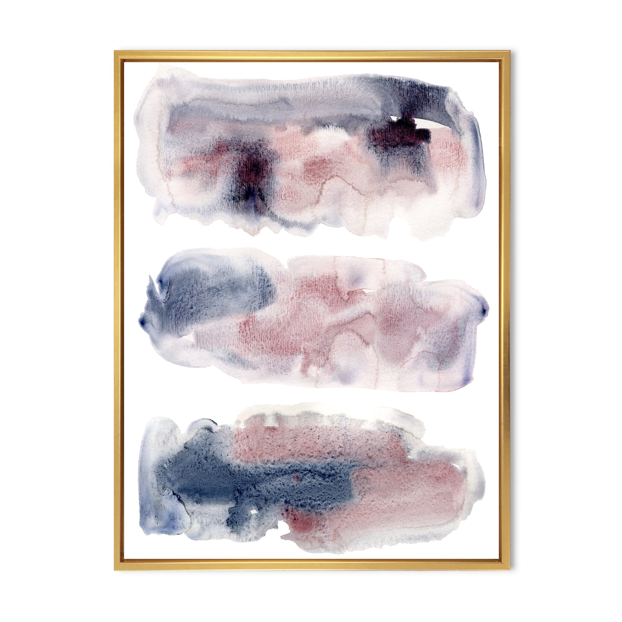 Designart 'Blue and Pink Clouds With Beige Spots I' Modern Framed Canvas Wall Art Print