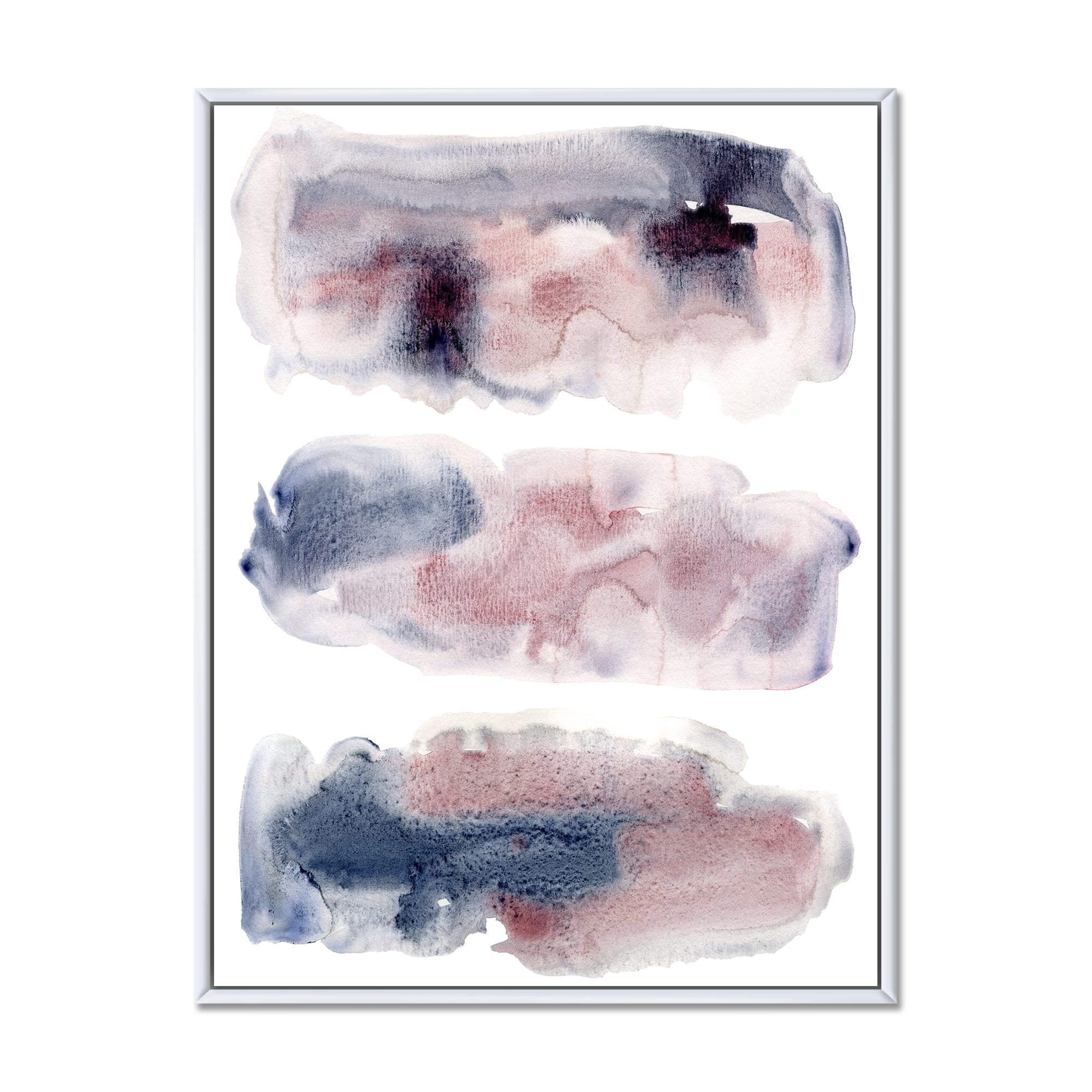 Designart 'Blue and Pink Clouds With Beige Spots I' Modern Framed Canvas Wall Art Print