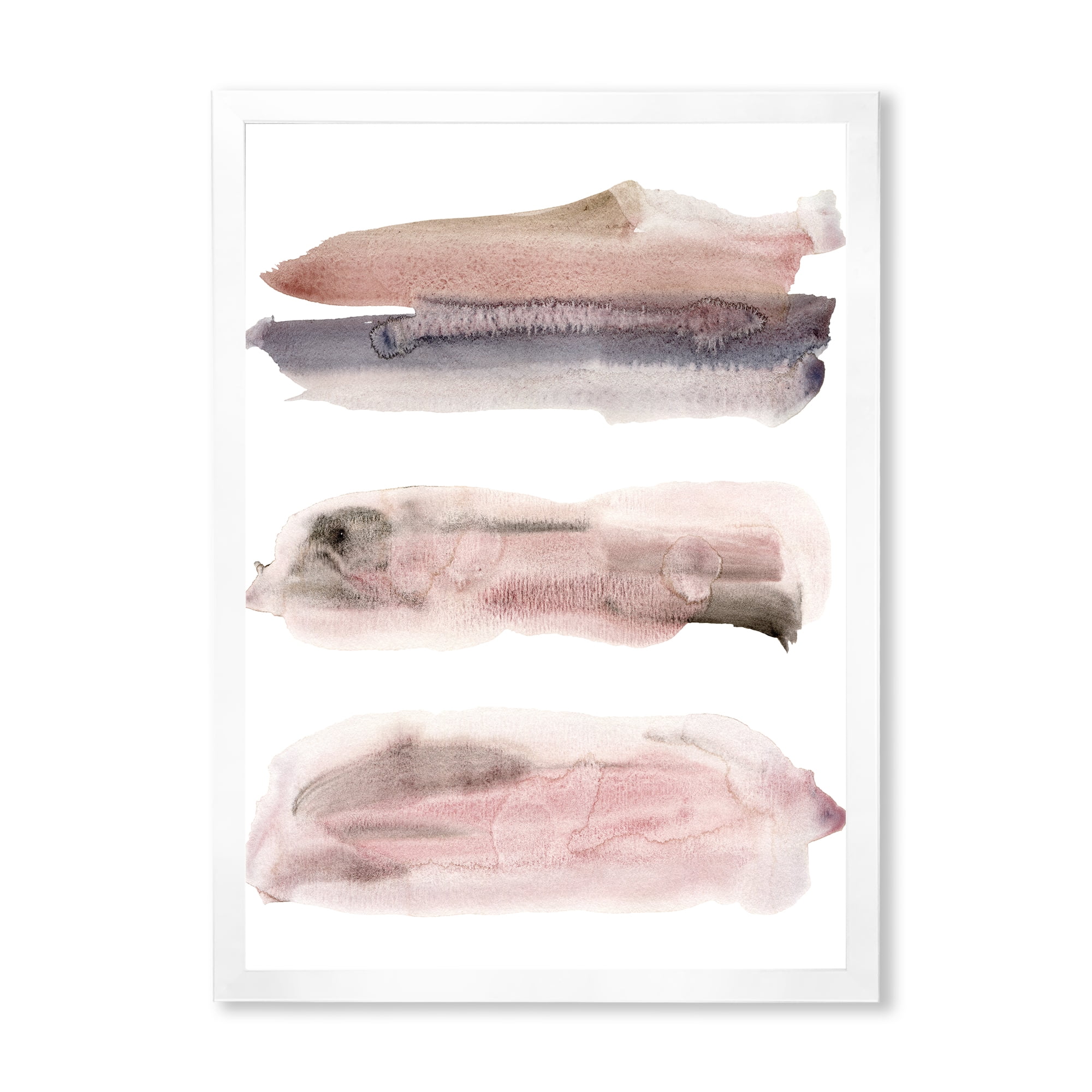 Designart 'Blue and Pink Clouds With Beige Spots II' Modern Framed Art Print