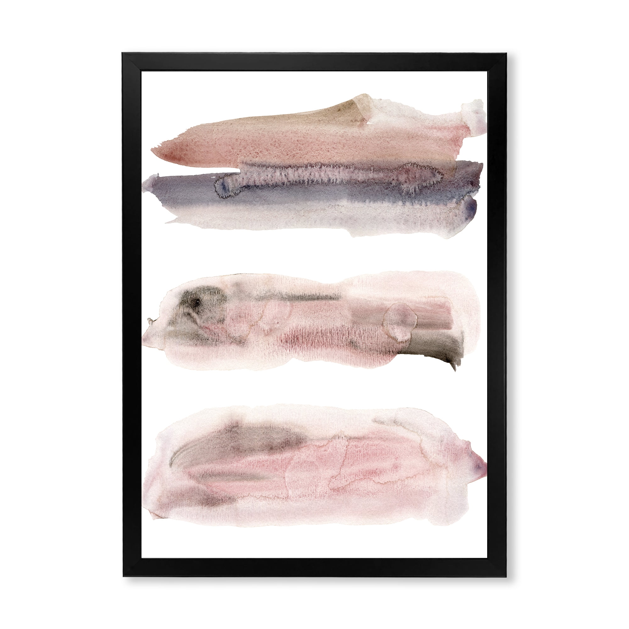 Designart 'Blue and Pink Clouds With Beige Spots II' Modern Framed Art Print