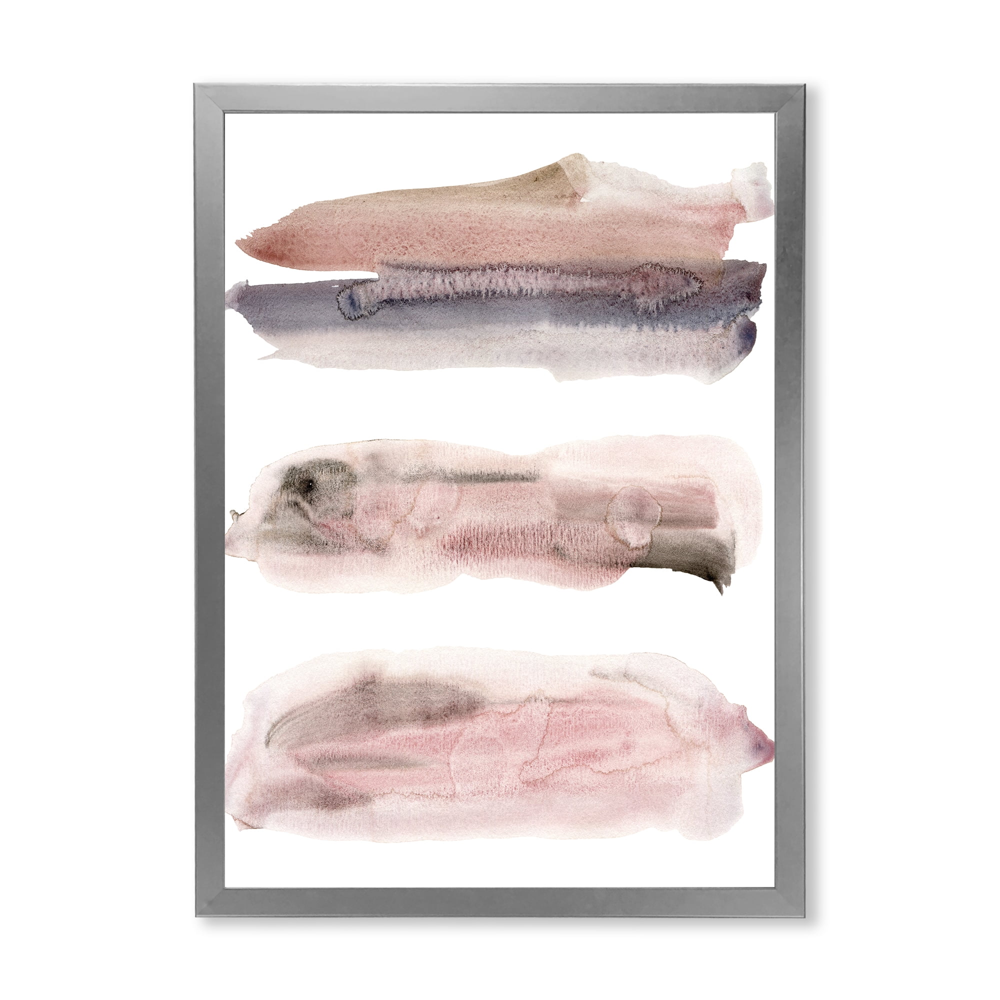 Designart 'Blue and Pink Clouds With Beige Spots II' Modern Framed Art Print
