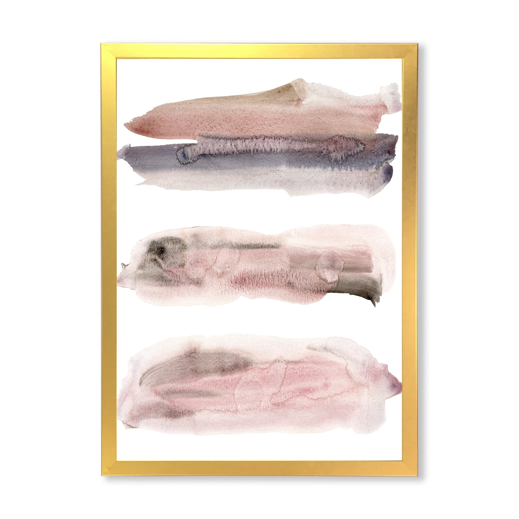 Designart 'Blue and Pink Clouds With Beige Spots II' Modern Framed Art Print