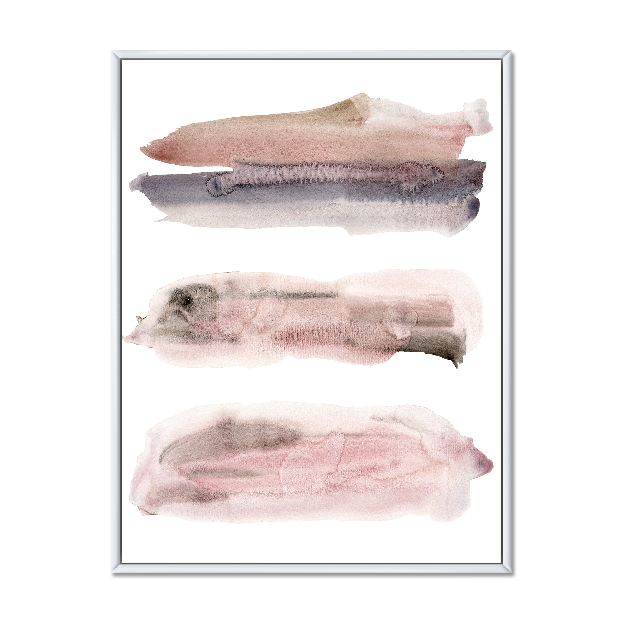 Designart 'Blue and Pink Clouds With Beige Spots II' Modern Framed Canvas Wall Art Print