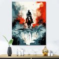 thumbnail image 1 of Designart "Blue and Red Cowboy Adventure" People Canvas Wall Art - Southwestern Blue Cowboys Bedroom Canvas Wall Art, 1 of 6