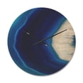 thumbnail image 1 of Designart 'Blue and White Agate Crystal II' Modern Wood Wall Clock, 1 of 5
