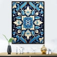 thumbnail image 1 of Designart "Blue and White Floral Motif Abstract" Abstract Framed Wall Art - Modern White Abstract Tile Bedroom Framed Canvas Wall Art, 1 of 6