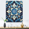 thumbnail image 1 of Designart "Blue and White Floral Motif Abstract" Geometric Canvas Wall Art - Modern White Abstract Tile Hallway Wall Art Decor, 1 of 6