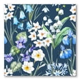 thumbnail image 1 of Designart ' Blue and White Spring Flowers On Dark Blue ' Traditional Canvas Wall Art Print, 1 of 4